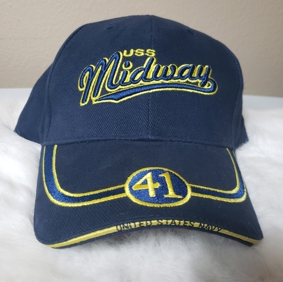 United States Navy Unisex USS Midway CV-41 Strap Back Cap(NWOT) - Picture 2 of 5